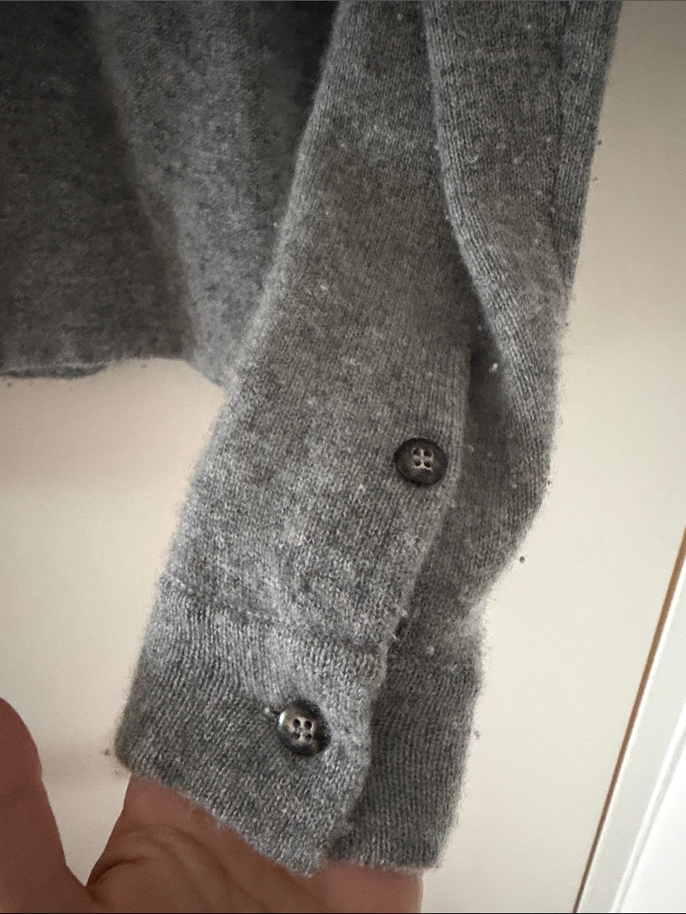 Faherty Light Gray Button-Front Collared Cardigan - Picture 3 of 5